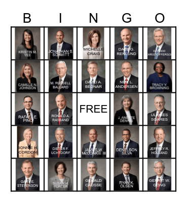 GENERAL CONFERENCE Bingo Card