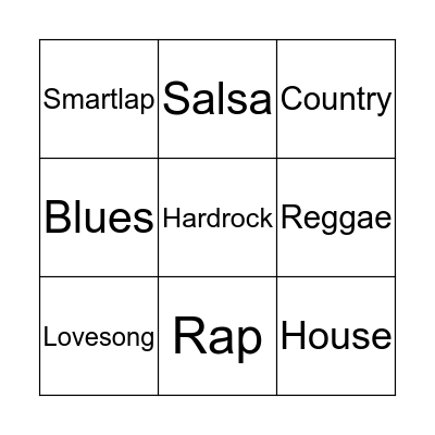 Muziek  Bingo Card