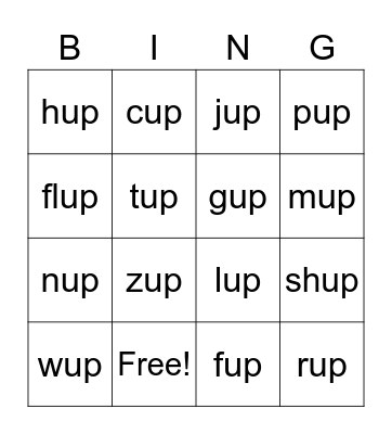 up family bingo Card