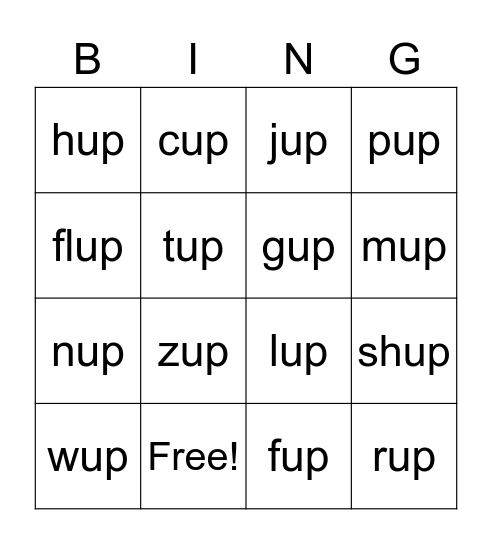 up family bingo Card