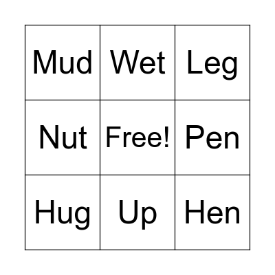 Spelling and Sight Words Bingo Card