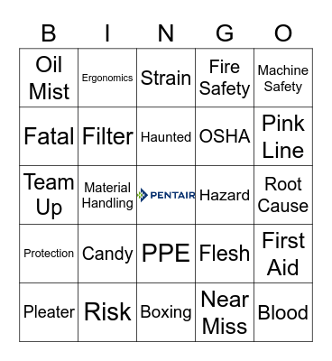 Spooky Safety Month Bingo Card