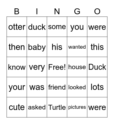 Baby Pictures Bingo Card