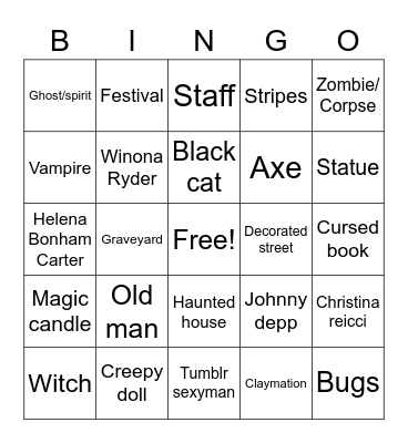 Halloween Bingo Card