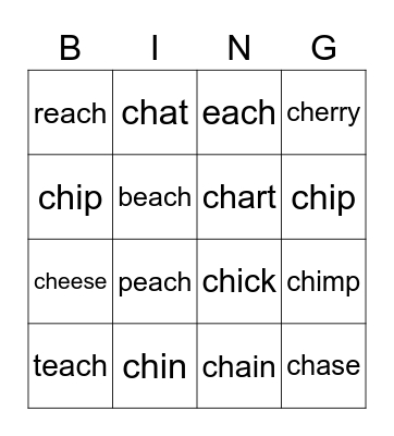 ch Bingo Card