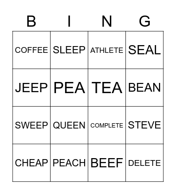 bingo Card