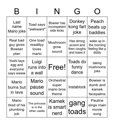 Super Mario for the IMAX Bingo Card
