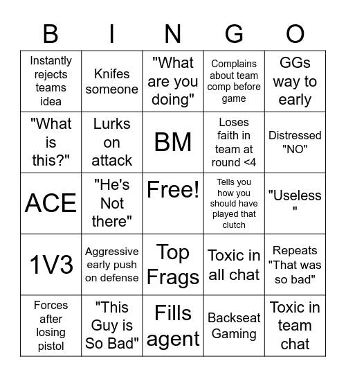 Lawrence Valorant Bingo Card