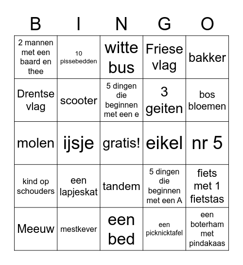 Paviljoen Eszicht 8 oktober Bingo Card