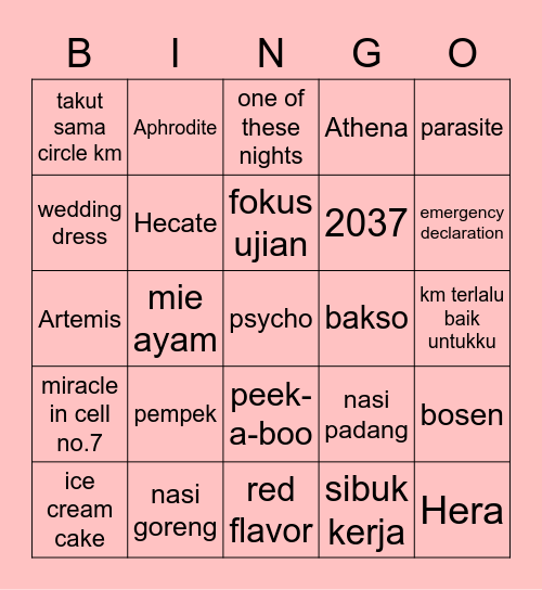 Acha's 🐹 Bingo Card