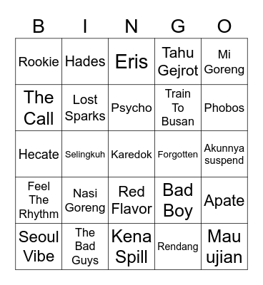 Owh Bingo Card