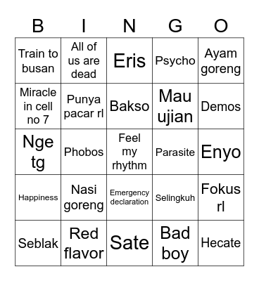 28why Bingo Card