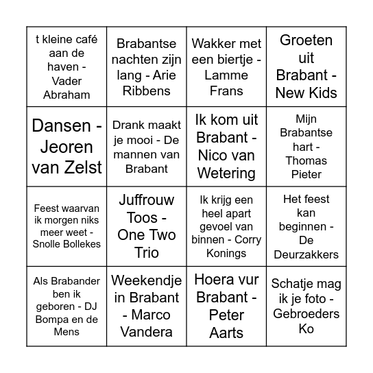 Brabant Bingo Card