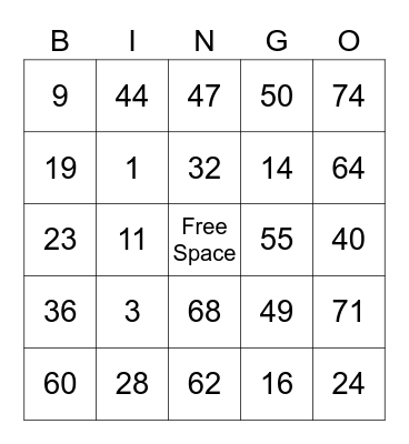 ASL Bingo Card