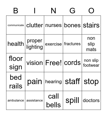 Restorative Bingo Card
