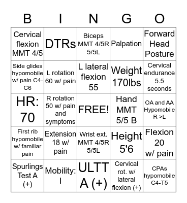 Examination BINGO  Bingo Card
