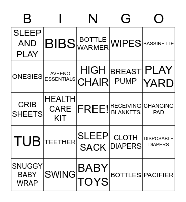 BABY BINGO Card
