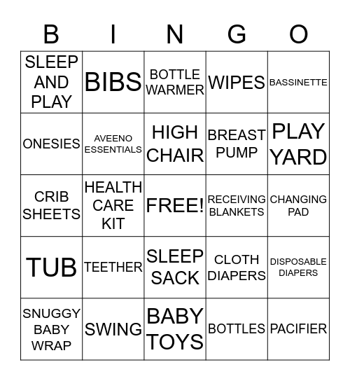 BABY BINGO Card