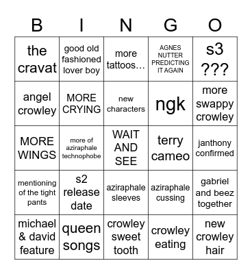 good omens nycc Bingo Card