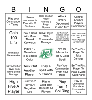 Command Fest Bingo Card