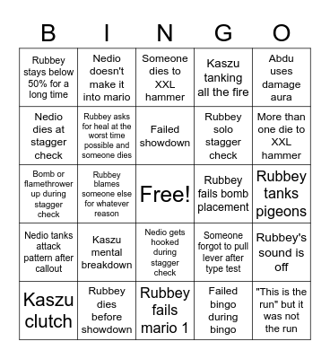 Clown mental breakdown Bingo Card