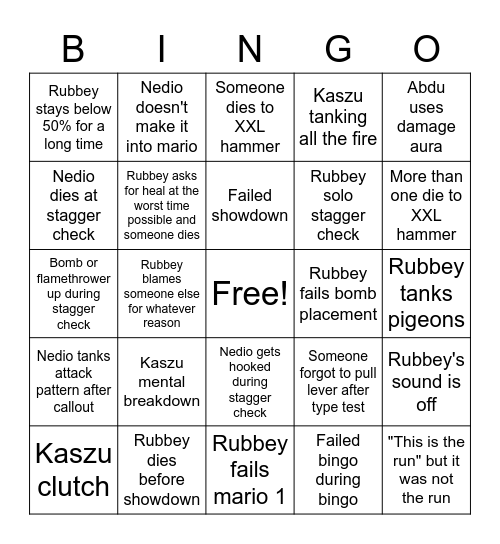 Clown mental breakdown Bingo Card