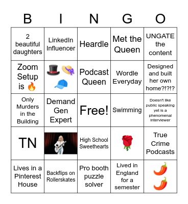Kaylee Bingo Card