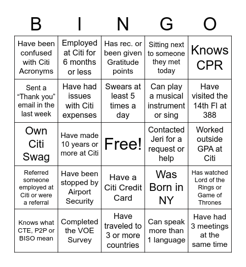 Communications Offsite 2022 Bingo Card