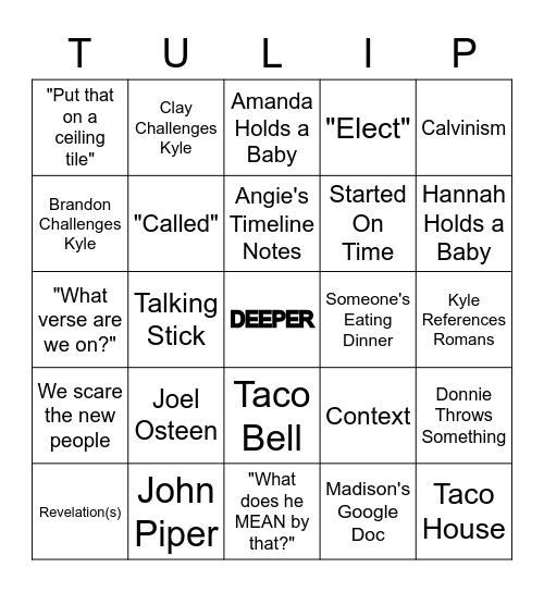 Deeper BINGO Card