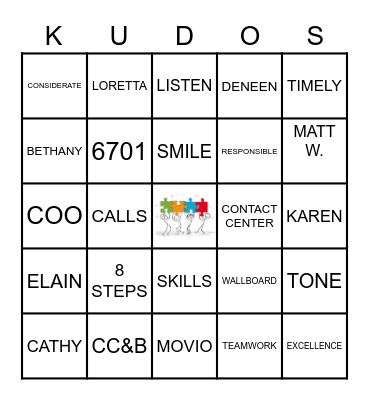 KUDOS Bingo Card