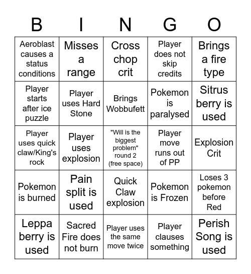 CK+ E4R2 Bingo Card