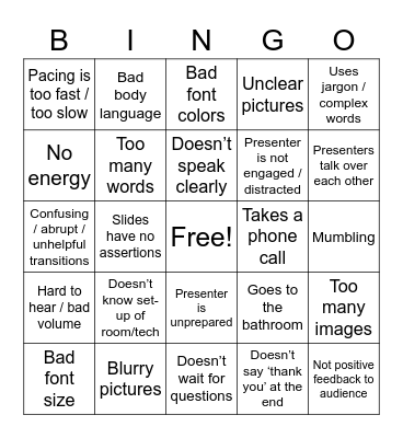EA Bingo Card