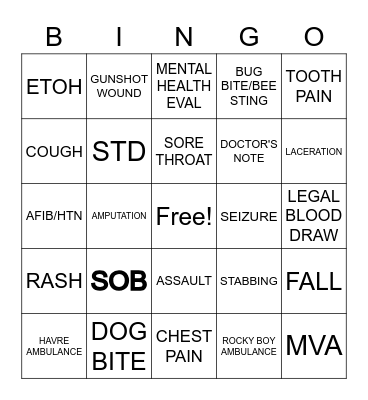 ER BINGO Card