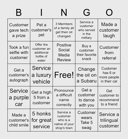 Customer Service Bingo 2022 Bingo Card