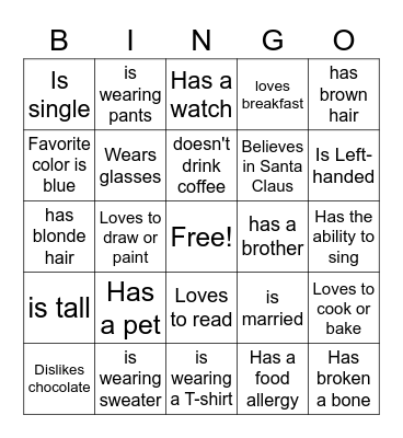 Ice-Ice Breaker! Bingo Card