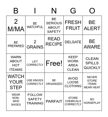 KITTERY SCHOOL NUTRITION Bingo Card