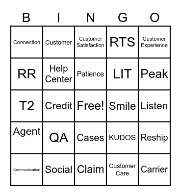 Customer Service Week 2022 Bingo Card