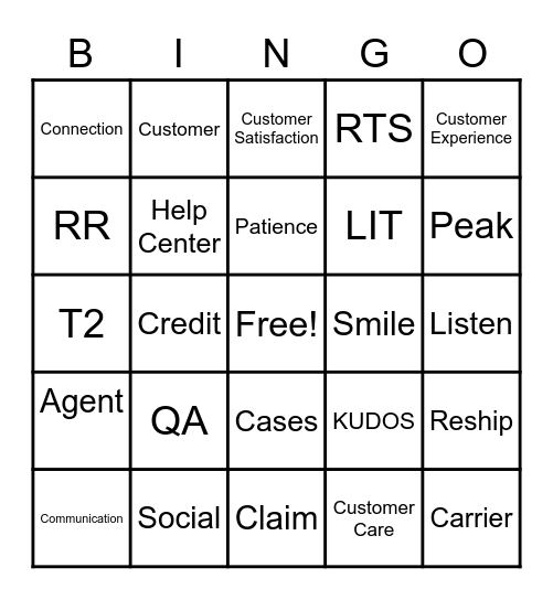 Customer Service Week 2022 Bingo Card