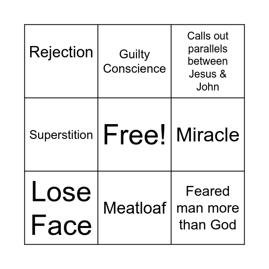 Community Group Bingo Card