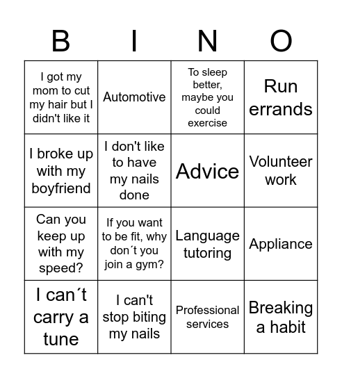 Interchange 3 5th ed., unit 9 Bingo Card