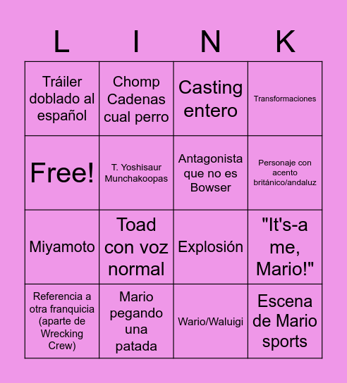 CHRIS PRATT Bingo Card