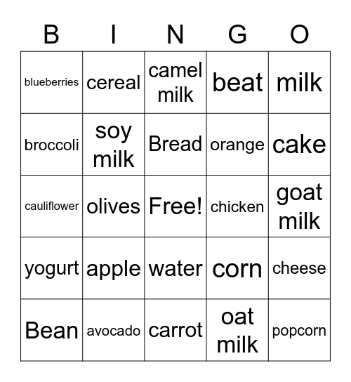 FATY bingo Card