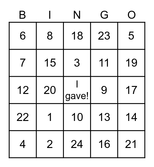 Heart of the City Bingo Card