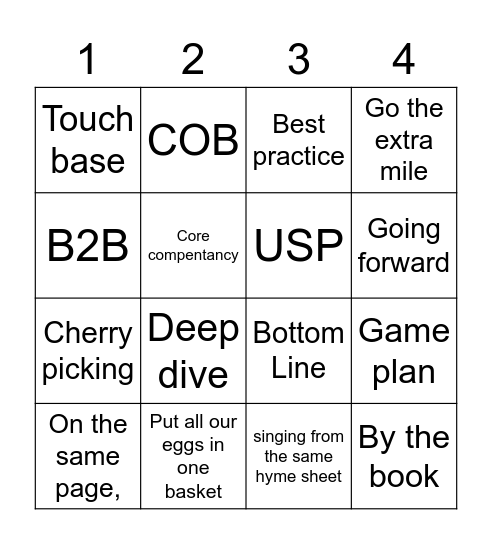 Bullshit Bingo Card