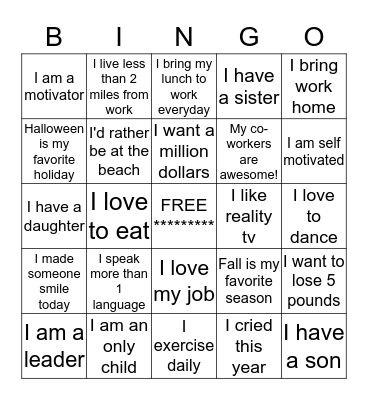 PROBATION BINGO! Bingo Card