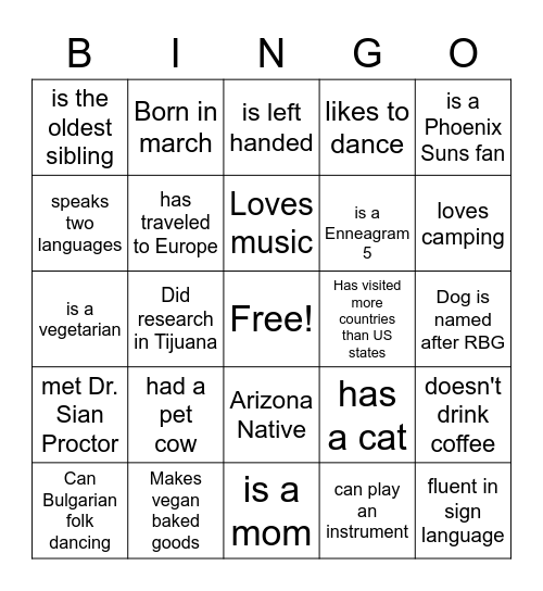 YWCA L4C Bingo Card