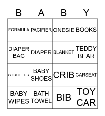 BABY BINGO Card