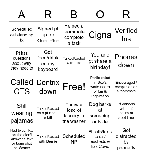 ADG Bingo: Whit Bingo Card