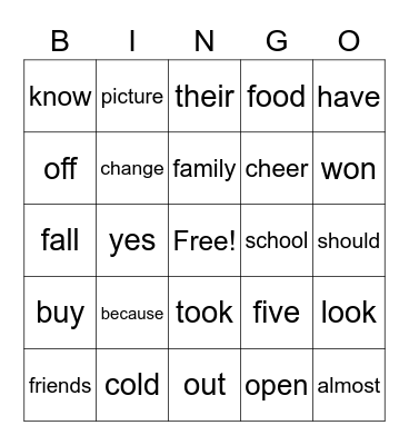 2-2a Bingo Card