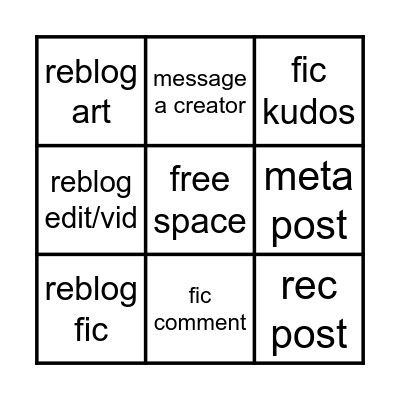 fandom boost bingo Card